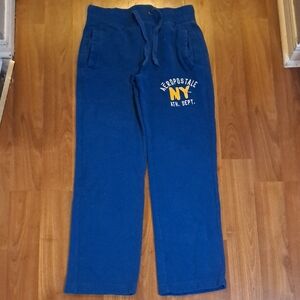 Vintage Y2k Aeropostale Blue Joggers with Yellow NY Logo